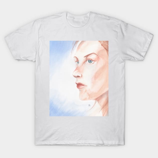 Watercolor girl painting II T-Shirt by Haroldrod